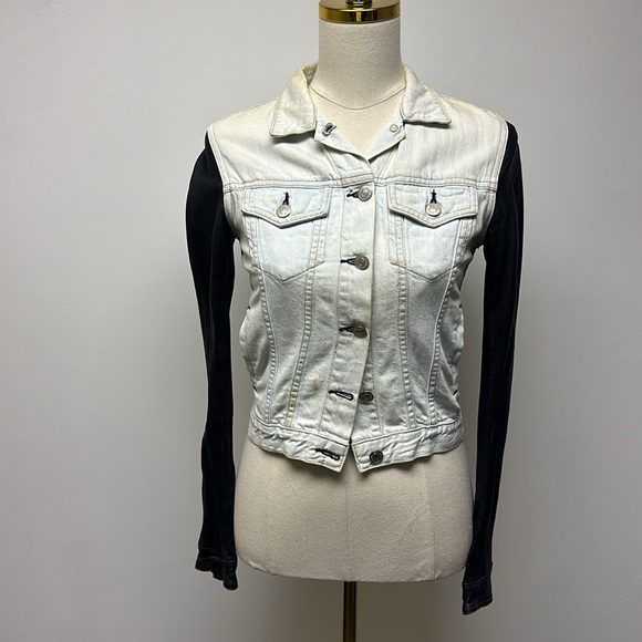 Rag&Bone Leather & Denim Jacket - Picture 2 of 16